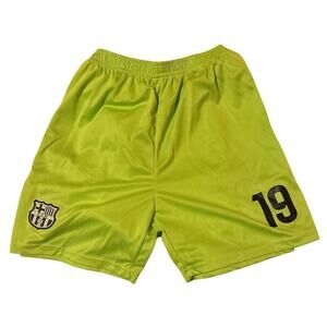 FC Barcelona Shorts Soccer Size 30 Small #19 Yellow‎